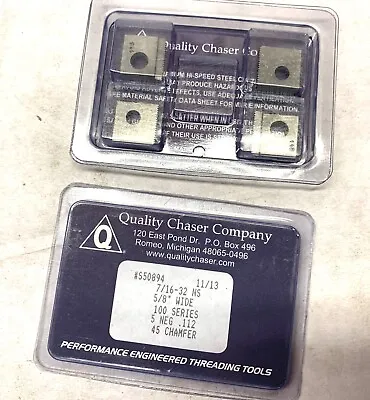 QUALITY CHASER Thread Inserts - #S50894 - 7/16-32 NS 5/8  Wide - Qty. 4 - NEW • $34.95