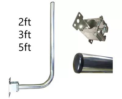 L SHAPED J POLE BRACKET Loft Caravan Wall Mounting Kit Mast TV Aerial Facia Eves • £10.79