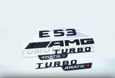 E53 AMG TURBO 4MATIC+ Emblem Glossy Black Badge Combo Set For Mercedes • $24.97