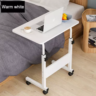 Computer Table Stand Adjustable Bedside Portable Study Mobile Laptop With Wheels • $35.59