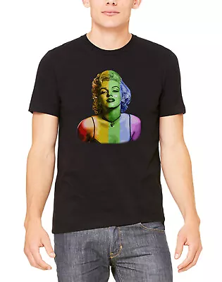 Men's Rainbow Marilyn Monroe T160 Black T Shirt Gay Lesbian LGBT Hollywood Sexy • $11.99