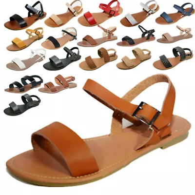 New Women Sandals Shoes Gladiator Thong Flops T Strap Flip Flat Strappy #205 • $16.69