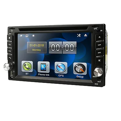6.2 Inch GPS Navigation HD Double 2DIN Car Stereo DVD Player BT+Map MirrorLink • $115