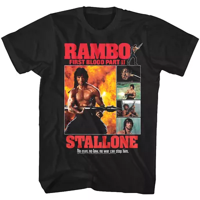 Rambo First Blood Part 2 Movie Scenes Men's T-Shirt Stallone Rocket Launcher Gun • $21.99