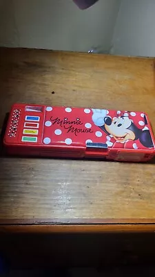 Walt Disney Minnie Mouse Pencil Case Pop Up Sharpener Drawers Theme Park • $19.95