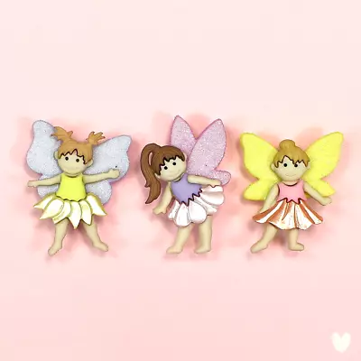 DRESS IT UP Buttons Flower Fairies 7022 - Fairy Butterflies Fantasy Garden • £3.50