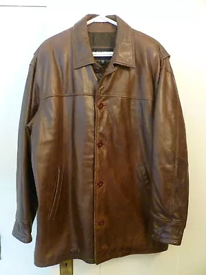 Wilsons Supernatural Distressed Brown Leather Car Coat Jacket Size L • $124.99