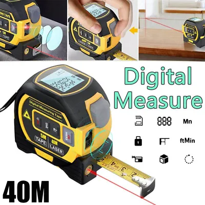 Electronic Ruler Cross Line Laser Tape Measure Rangefinder Infrared Level Tools • $29.98