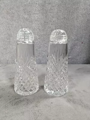 Vintage Diamond Cut Design Square Clear Glass Salt & Pepper Shakers 5.5  • $19.98