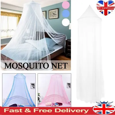 Mosquito Net Canopy Dome Fly Insect Protect Double King Bed Tent Mesh Curtain UK • £10.15