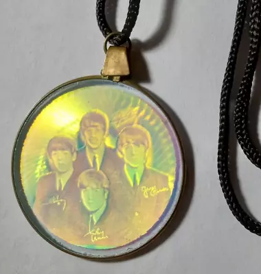 The Beatles Hologram Necklace 3D Vintage Double Sided John Paul George Ringo • £68.51