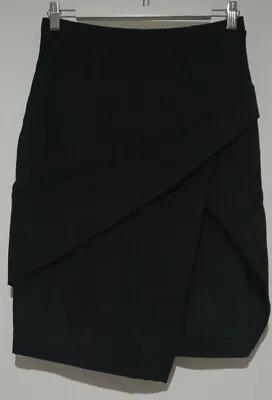 $15.50 • Buy Forever New Women's Black High Thigh Slit Stretch Fabric Size 10 Skirt (#A391)