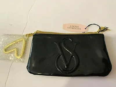 Victoria's Secret Coin Purse Wristlet Cosmetic Key Chain Phone Case Bag Black • $14.99