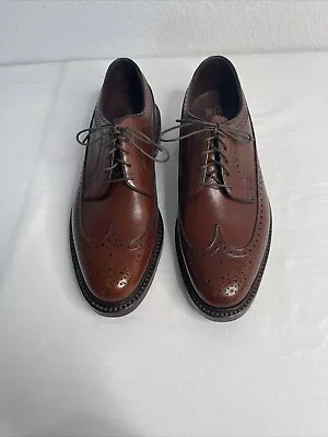 Vintage Florsheim Royal Imperial 97625 Long Wing5 Nail V Cleat Brown Shoes 8.5 D • $749