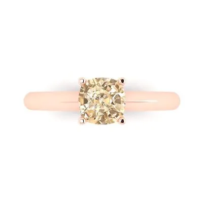 1ct Cushion Natural Morganite Solid 18k Pink Gold Statement Wedding Bridal Ring • $365.74