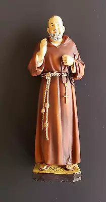Vintage Statue Saint Pio Of Pietrelcina 8-1/2  Made In Italy • $22.50