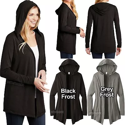 Ladies Plus Size Long Sleeve Hoodie Cardigan TriBlend XL 2XL 3XL 4XL Lightweight • $23.99