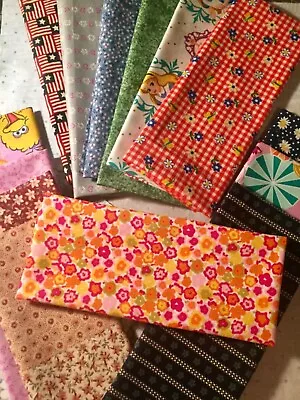 Lot Of 10 Cotton Fabric Eighth Yard- Scraps 9”x21” Face Masks/Quilt Squares Et • $8