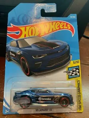 2019 Hot Wheels HW Speed Graphics '18 Camaro SS #26 Blue • $1.99