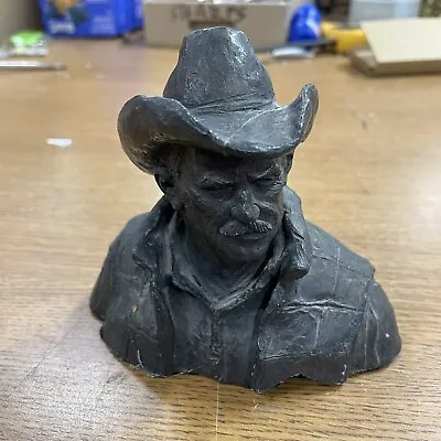 Vintage Michael Garman Cowboy Bust Statue Sculpture Signed Western Art Decor • $25