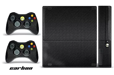 Skin Decal For Xbox 360 E Gaming Console & Controller Sticker Design CARBON LOOK • $8.95