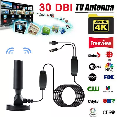 3M Car Truck Boat Campervan Gain 30db Digital Freeview Antenna DVB-T TV Aerial • $31.39