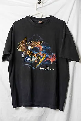 Vintage Harley Davidson The Strong Survive Genuine T-Shirt Mens XL Eagle Dragon • $85