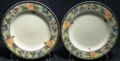 Mikasa Garden Harvest Intaglio Dinner Plates 11  CAC29 Fruit Set Of 2 Excellent • $19.49