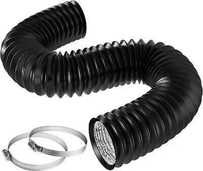 VIVOSUN 8 Inch 25 Feet Black Non-Insulated Flex Air Aluminum Ducting For HVAC • $32.99