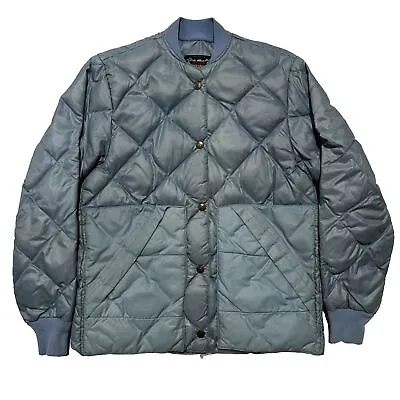 VTG 50s 60s Eddie Bauer Sky Liner Goose Down Puffer Jacket Baby Blue Sz Medium • $115