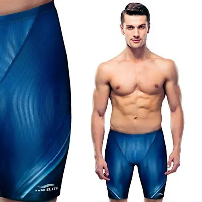 Blue Pro Men's Swim Jammers: Professional Pool Swimwear Comfortable Swim Shorts • $13.99