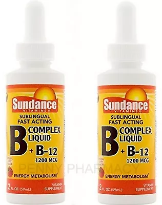 Sundance B COMPLEX Liquid + B12 1200 Mcg 2oz Natural Berry Flavor ( 2 Pack ) ^ • $18.95