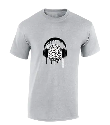 £7.99 • Buy Brain Headphones Mens T Shirt Funny Cool Urban Art Design Music Dj Musician
