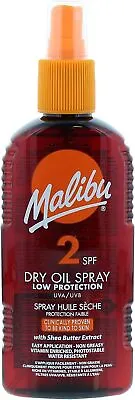 Malibu Sun SPF 2 Non-Greasy Dry Oil Spray For Tanning With Shea Butter Extract • £6.69
