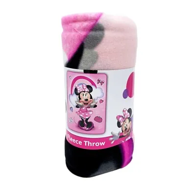 Disney Minnie Mouse Fleece Throw Blanket For Girls Kids Warm And Cozy Blanket • £18.31