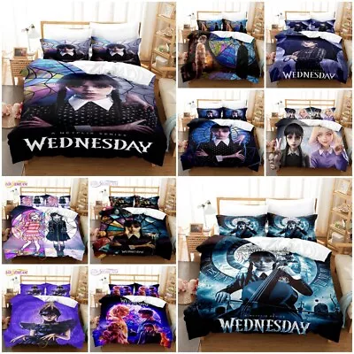 Wednesday Addams 3D Duvet Cover+Pillowcase Single Double Queen Bedding Set Gift • $19.99