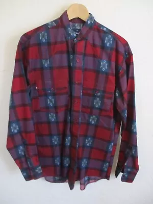 VTG Wrangler Southwestern & Plaid Nehru Collar Western Shirt Size M NWOT • $29.99