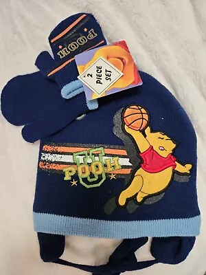 Pooh U♡Beanie & Gloves 2 Piece Set♡Disney Winnie The Pooh ♡Embroidered Knit Cap • $4.44