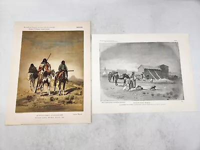 Lot Of 2 1890 Peter Moran Etching Prints Native American Indians Shoshones 9x11  • $27.13