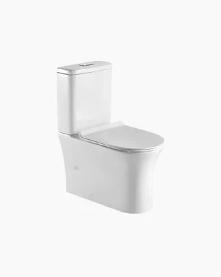 Bathroom Back To Wall Rimless Toilet Suite Soft Close Seat White WELS Watermark • $409