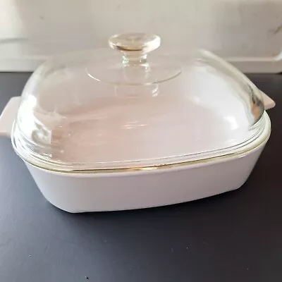 Corning Ware Microwave Browning Dish And Lid 22cm X 22 Pyrex  MWA10B Cooking Pan • $19.94