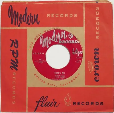 ETTA JAMES That’s All / W-O-M-A-N MODERN 45 R&B Jump Blues 1955 VG++ HEAR • $45