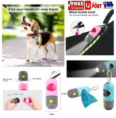 Pet Poop Bag Dispenser With LED Flashlight Waste Disposable Clean Poo Holder AU • $17.56