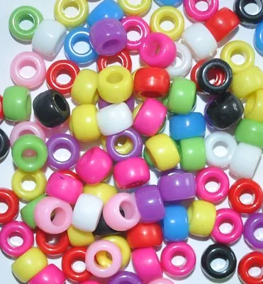 Acrylic Pony Beads Opaque Various Colours 9 X 6 Mm 100- 3000 Pcs • £2.39
