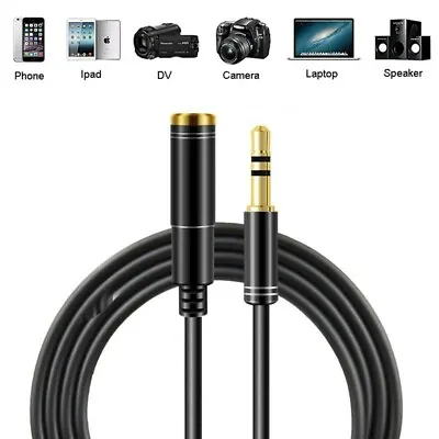 3.5mm Jack Plug Male To Female Socket Headphone Extension Stereo Audio Cable  • £3.49