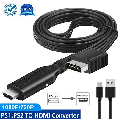 For Sony PS1 PS2 To HDMI Adapter Cable Game Console Audio Video Converter Cable • $12.50