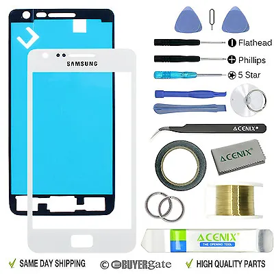 £6.99 • Buy Samsung Galaxy S2 I9100/ I9105 Front Glass Screen Replacement Repair Kit WHITE