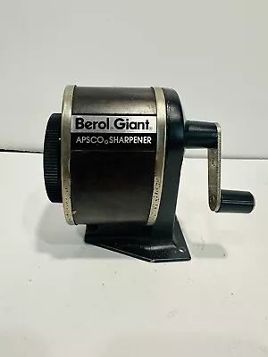 Vintage Apsco BEROL GIANT Wood Grain Pencil Sharpener USA FREE CONUS SHIPPING • $19.99