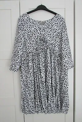 £12 • Buy Asos Smock Dress New With Tags White And Black Leopard Print Size 14