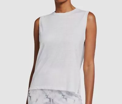 $138 Majestic Filatures Women's White Stretch Linen Relaxed Tank Top Size 1 • $44.38